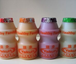 A selection of probiotic drinks used for weight loss.
