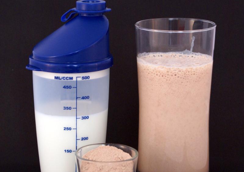 A selection of protein shakes about to be consumed as part of a weight loss regime.